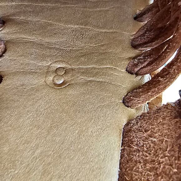 Sols Leather Huarache Mules Brown Size 8 - Picture 7 of 7